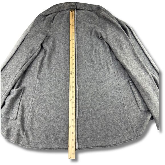 Aritzia Babaton Cashmere Wool Cardigan Sweater Wmns Sz S Gray Pockets Open Front - Picture 6 of 15